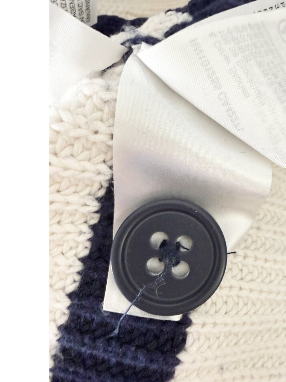 & Other Stories Wool Blend Navy & White Striped V‑Neck Cardigan S - Picture 7 of 12